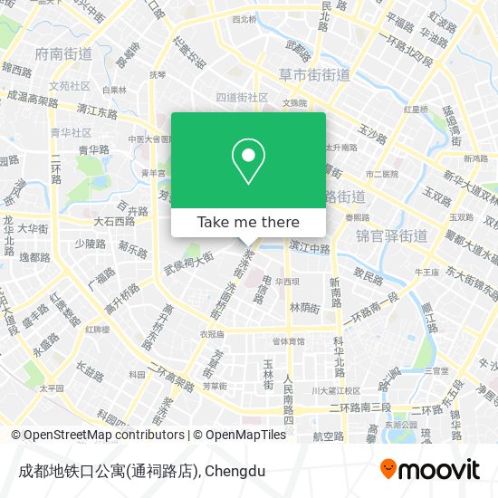 成都地铁口公寓(通祠路店) map