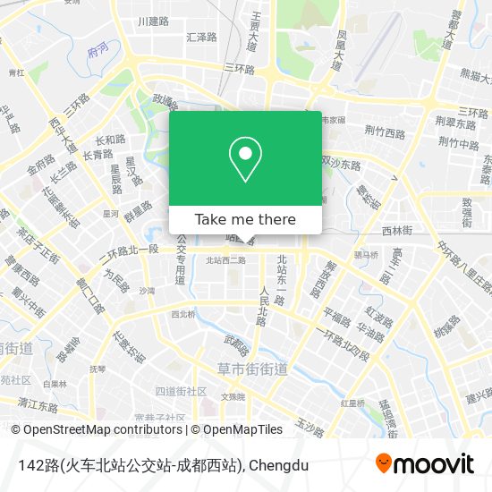 142路(火车北站公交站-成都西站) map