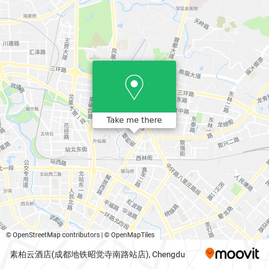 素柏云酒店(成都地铁昭觉寺南路站店) map
