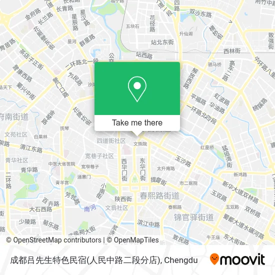 成都吕先生特色民宿(人民中路二段分店) map