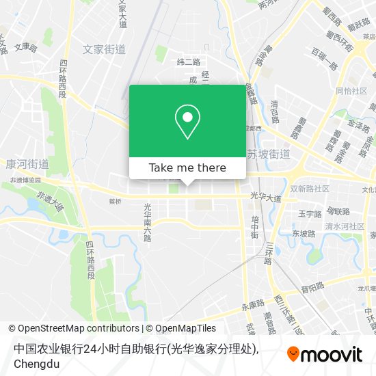 中国农业银行24小时自助银行(光华逸家分理处) map