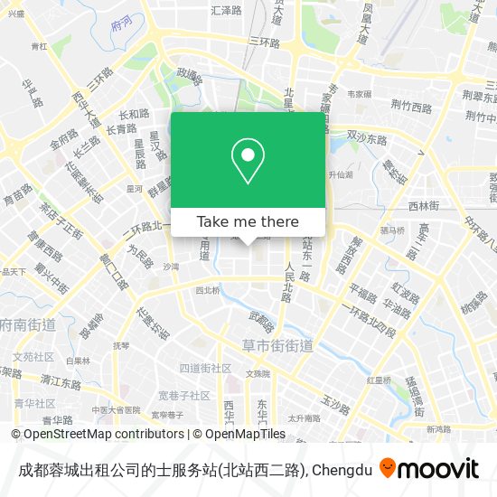 成都蓉城出租公司的士服务站(北站西二路) map