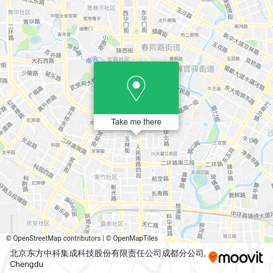 北京东方中科集成科技股份有限责任公司成都分公司 map