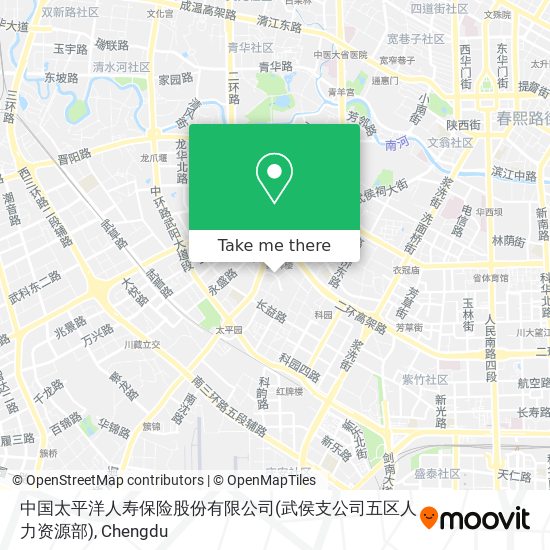 中国太平洋人寿保险股份有限公司(武侯支公司五区人力资源部) map