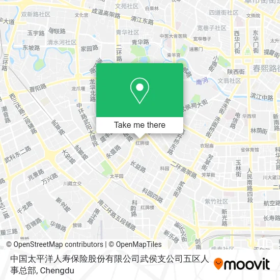 中国太平洋人寿保险股份有限公司武侯支公司五区人事总部 map