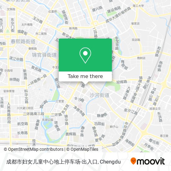 成都市妇女儿童中心地上停车场-出入口 map