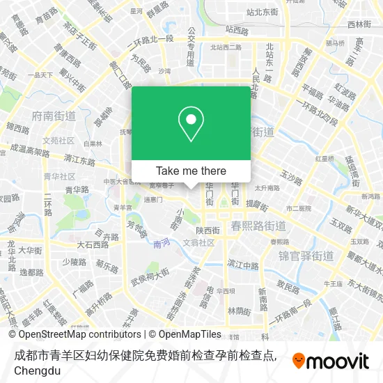 成都市青羊区妇幼保健院免费婚前检查孕前检查点 map