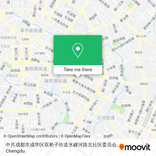 中共成都市成华区双桥子街道水碾河路北社区委员会 map