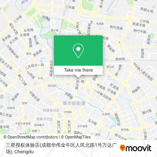 三星授权体验店(成都华伟金牛区人民北路1号万达广场) map