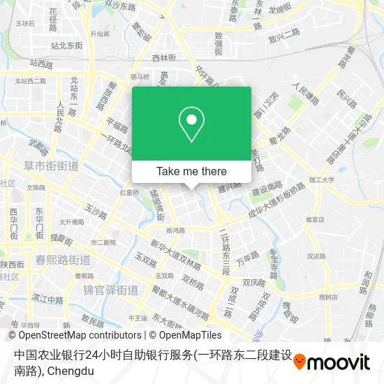 中国农业银行24小时自助银行服务(一环路东二段建设南路) map