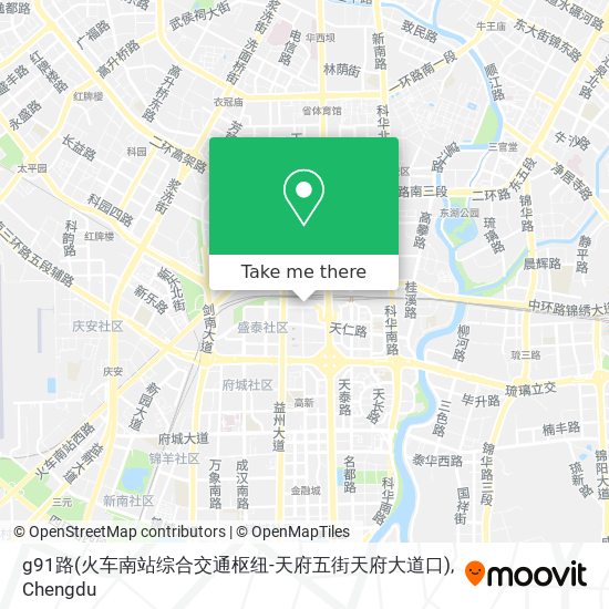 g91路(火车南站综合交通枢纽-天府五街天府大道口) map