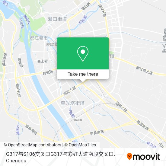G317与S106交叉口G317与彩虹大道南段交叉口 map