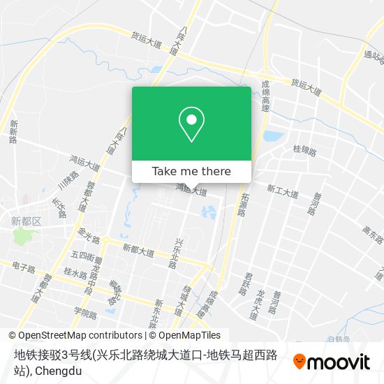 地铁接驳3号线(兴乐北路绕城大道口-地铁马超西路站) map