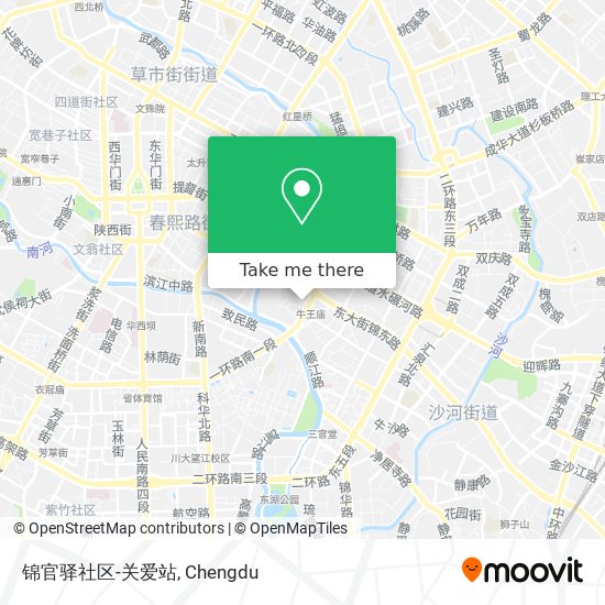 锦官驿社区-关爱站 map