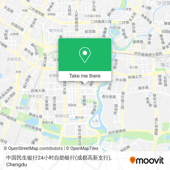 中国民生银行24小时自助银行(成都高新支行) map