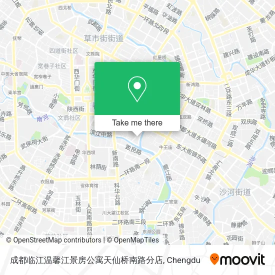 成都临江温馨江景房公寓天仙桥南路分店 map