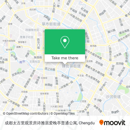 成都太古里观景房诗雅居爱晚亭普通公寓 map