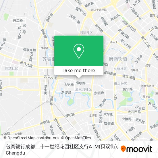 包商银行成都二十一世纪花园社区支行ATM(贝双街) map