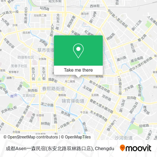 成都Asen一森民宿(东安北路双林路口店) map
