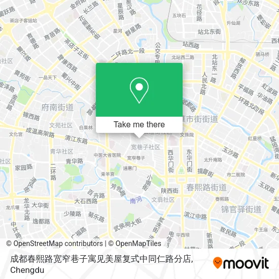 成都春熙路宽窄巷子寓见美屋复式中同仁路分店 map