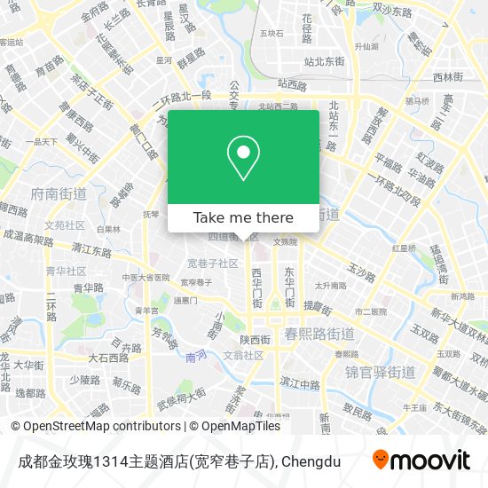 成都金玫瑰1314主题酒店(宽窄巷子店) map