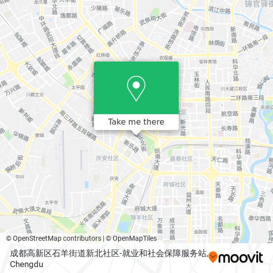 成都高新区石羊街道新北社区-就业和社会保障服务站 map