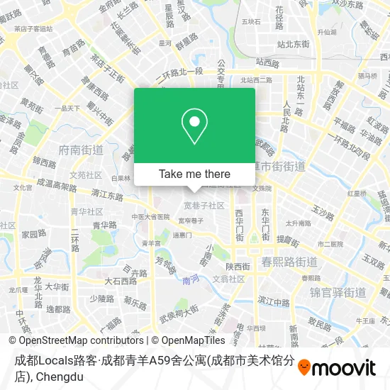 成都Locals路客·成都青羊A59舍公寓(成都市美术馆分店) map