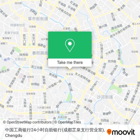 中国工商银行24小时自助银行(成都芷泉支行营业室) map