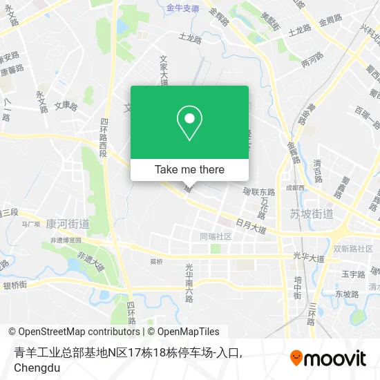 青羊工业总部基地N区17栋18栋停车场-入口 map