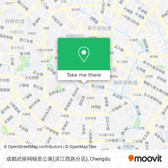 成都武侯祠锦里公寓(滨江西路分店) map