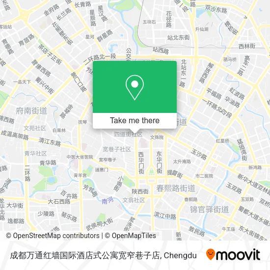 成都万通红墙国际酒店式公寓宽窄巷子店 map