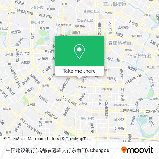 中国建设银行(成都衣冠庙支行东南门) map