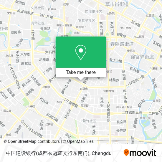 中国建设银行(成都衣冠庙支行东南门) map