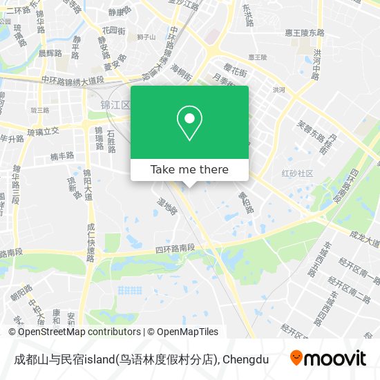 成都山与民宿island(鸟语林度假村分店) map