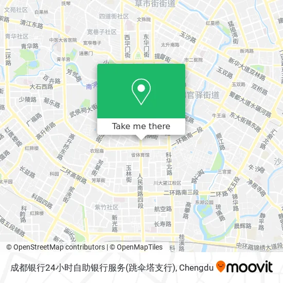成都银行24小时自助银行服务(跳伞塔支行) map