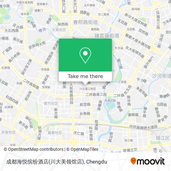 成都海悦缤纷酒店(川大美领馆店) map