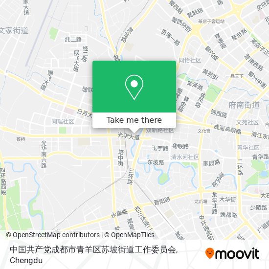 中国共产党成都市青羊区苏坡街道工作委员会 map