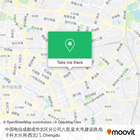 中国电信成都成华北区分公司八里,蓝水湾,建设路,电子科大分局-西北门 map