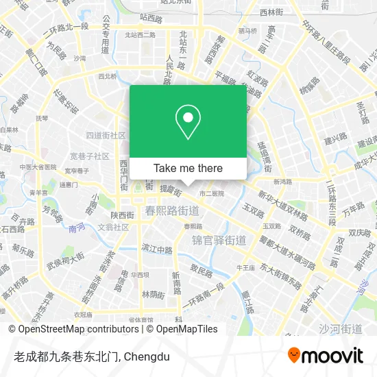 老成都九条巷东北门 map