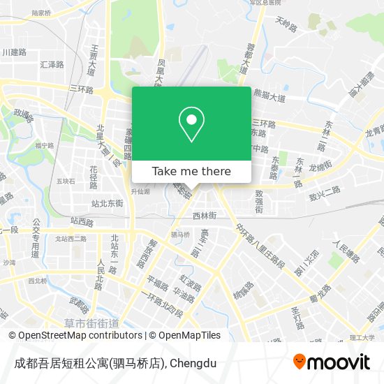 成都吾居短租公寓(驷马桥店) map