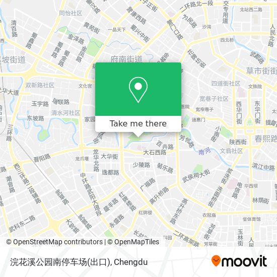 浣花溪公园南停车场(出口) map
