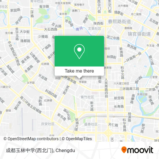 成都玉林中学(西北门) map