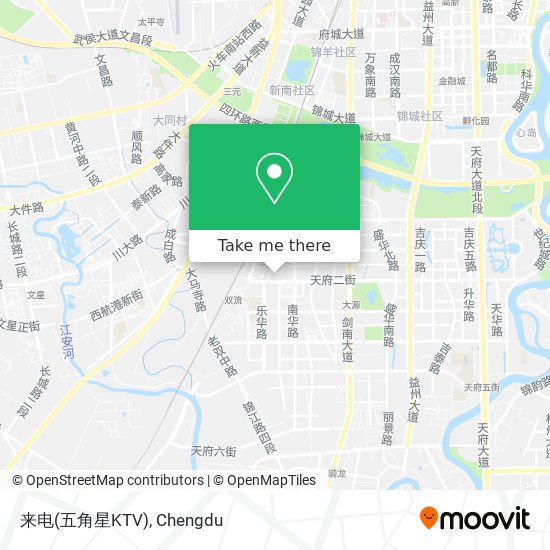 来电(五角星KTV) map