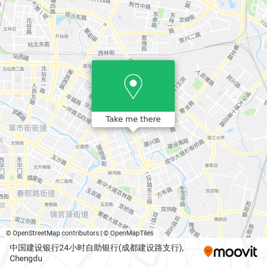 中国建设银行24小时自助银行(成都建设路支行) map