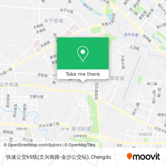 快速公交k5线(文兴南路-金沙公交站) map