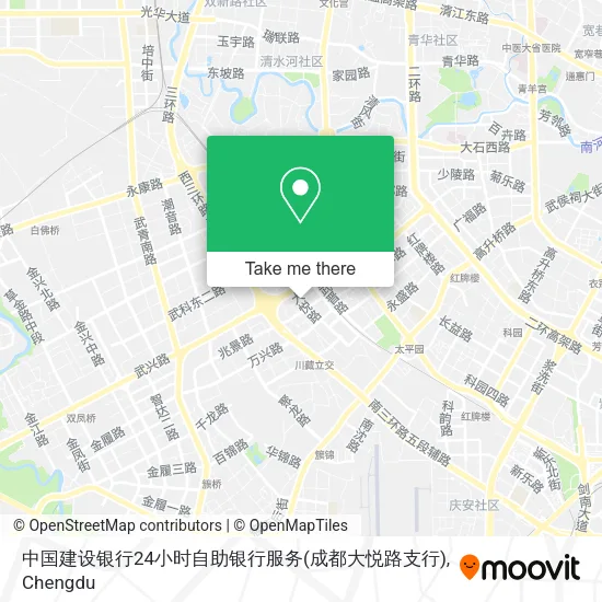中国建设银行24小时自助银行服务(成都大悦路支行) map