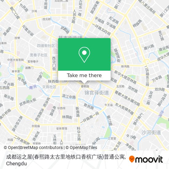 成都运之屋(春熙路太古里地铁口香槟广场)普通公寓 map