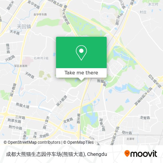 成都大熊猫生态园停车场(熊猫大道) map