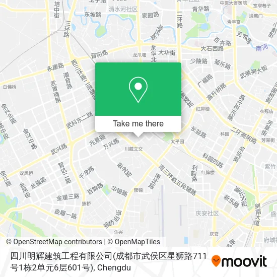 四川明辉建筑工程有限公司(成都市武侯区星狮路711号1栋2单元6层601号) map