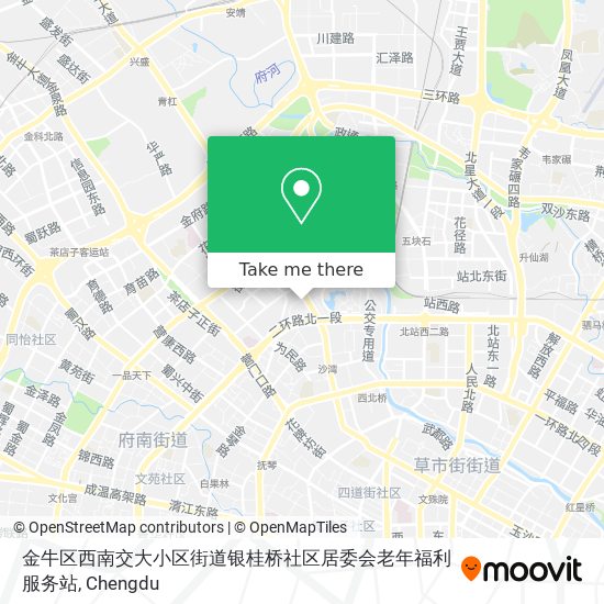 金牛区西南交大小区街道银桂桥社区居委会老年福利服务站 map